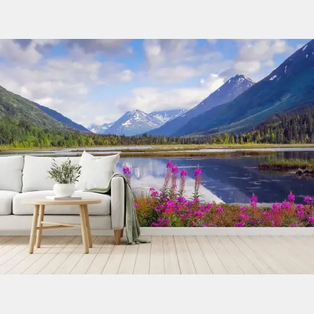 Papier peint reflets alpins à Tern Lake, Alaska – Wallnifity®