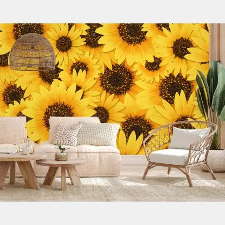 Papier peint éclat de tournesols jaunes – Wallnifity®