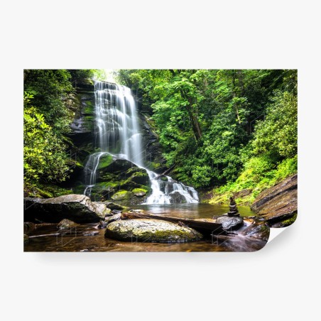 Papier peint cascade paisible au cœur de la forêt – Wallnifity®