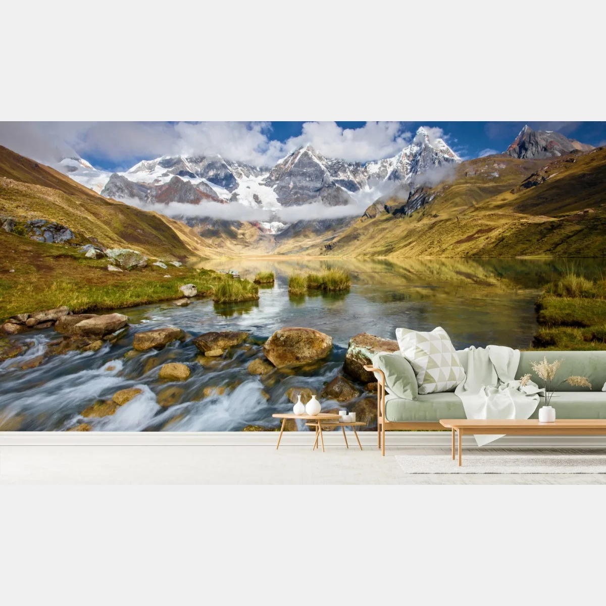 Papier peint reflets des sommets dans le lac alpin – Wallnifity® Papier peint reflets des sommets dans le lac alpin – Wallnifity®