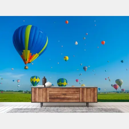 Papier peint ciel de montgolfières à Chambley – Wallnifity®