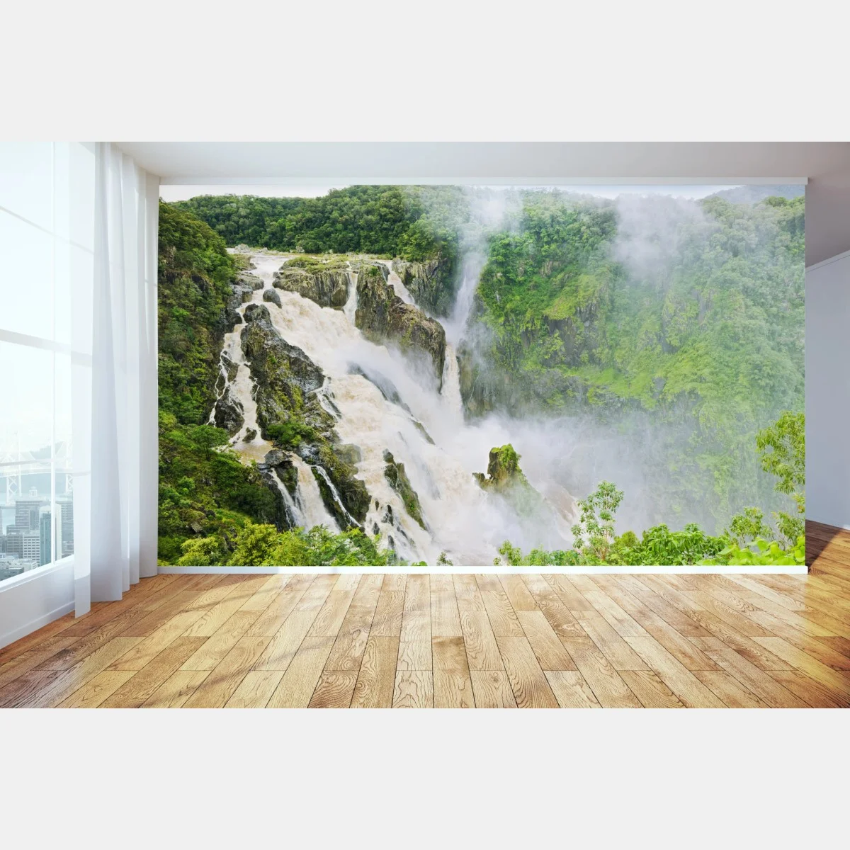 Papier peint cascade majestueuse de Barron Falls, Australie – Wallnifity® Papier peint cascade majestueuse de Barron Falls, Australie – Wallnifity®