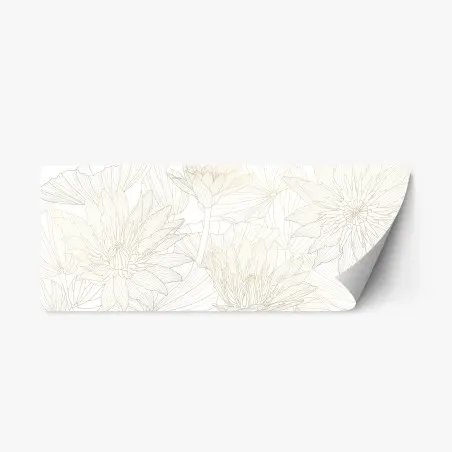 Sticker repositionnable motif nénuphar doré sur fond crème – Wallnifity®