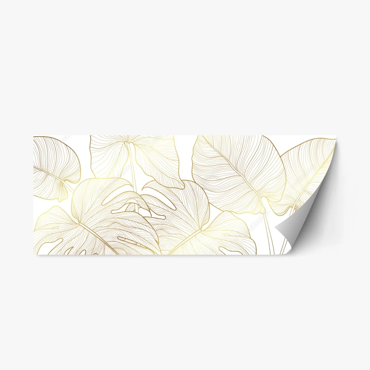Sticker repositionnable feuilles tropicales dorées sur fond blanc – Wallnifity® Sticker repositionnable feuilles tropicales dorées sur fond blanc – Wallnifity®