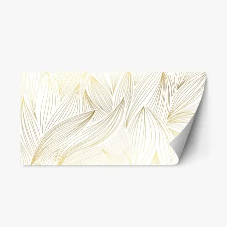 Sticker repositionnable motif floral doré minimaliste – Wallnifity®