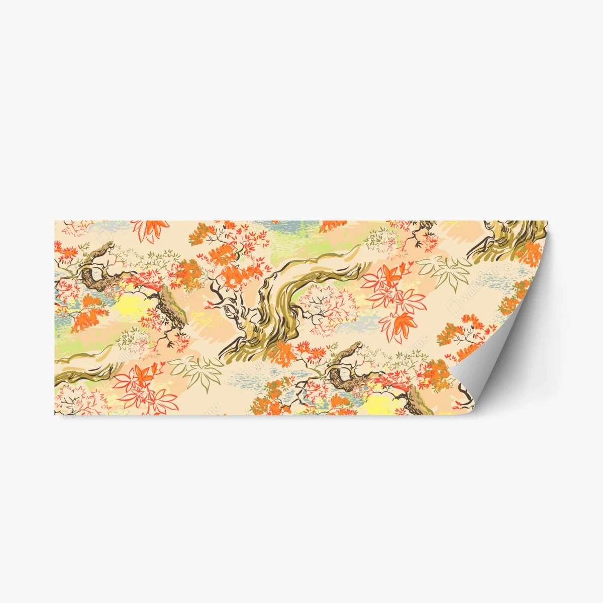 Sticker repositionnable paysage japonisant aux feuilles d'érable – Wallnifity® Sticker repositionnable paysage japonisant aux feuilles d'érable – Wallnifity®