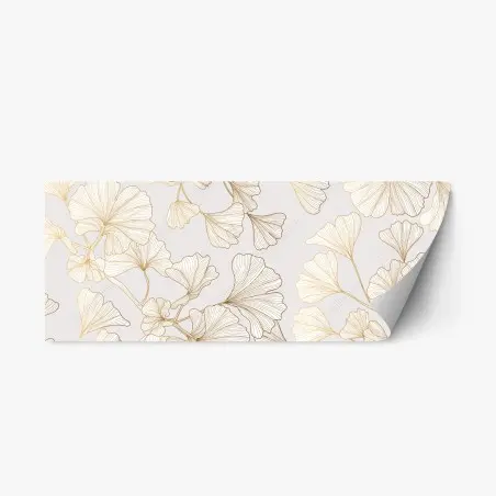Sticker repositionnable motif de ginkgo doré élégant – Wallnifity®