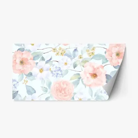 Sticker repositionnable motif floral pastel en aquarelle pour décoration – Wallnifity®