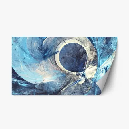 Sticker repositionnable vortex fractal bleu – Wallnifity®