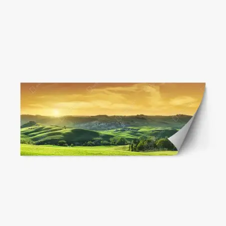 Sticker repositionnable douceur des collines de Toscane au coucher du soleil – Wallnifity®