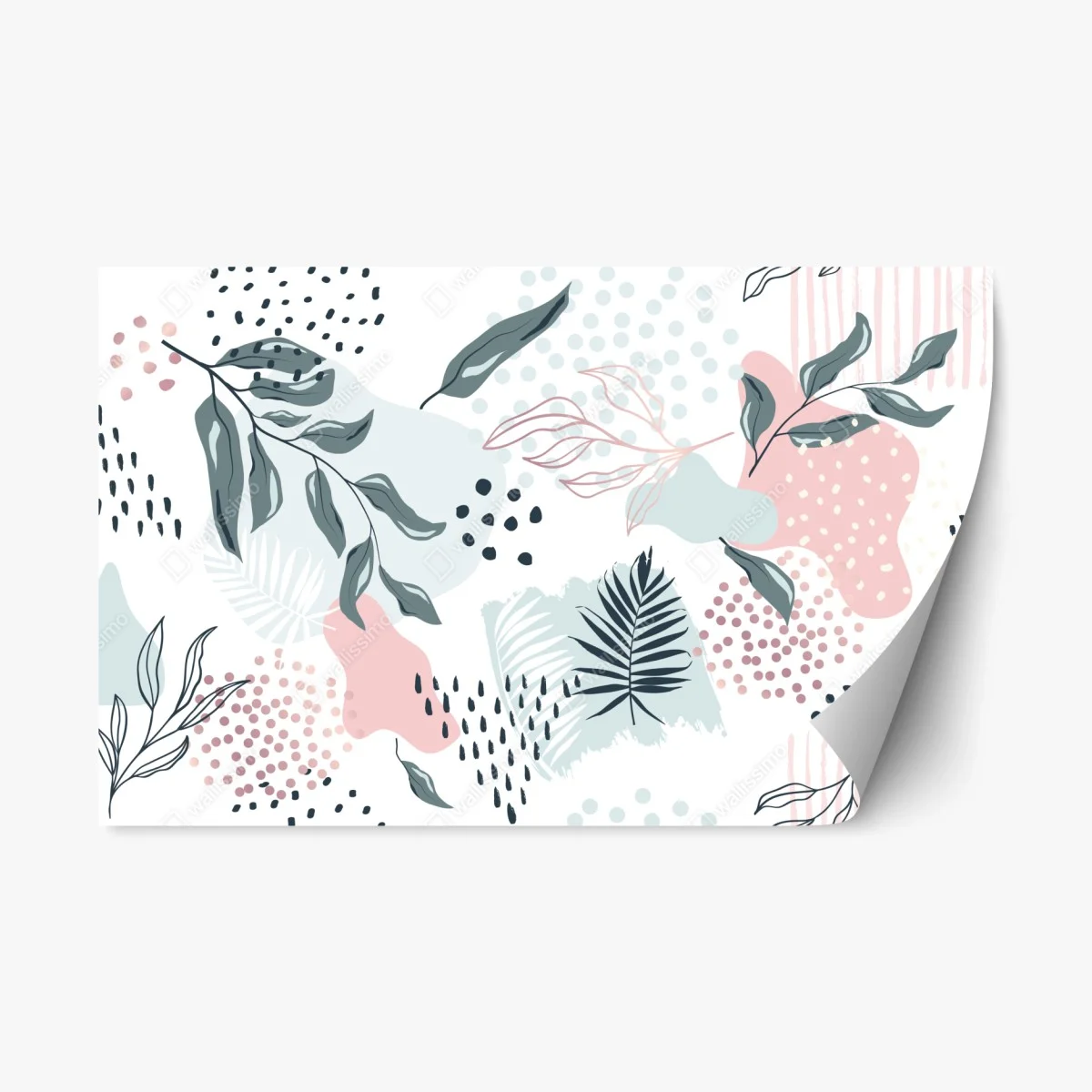 Sticker repositionnable motif botanique abstrait aux tons pastel – Wallnifity® Sticker repositionnable motif botanique abstrait aux tons pastel – Wallnifity®