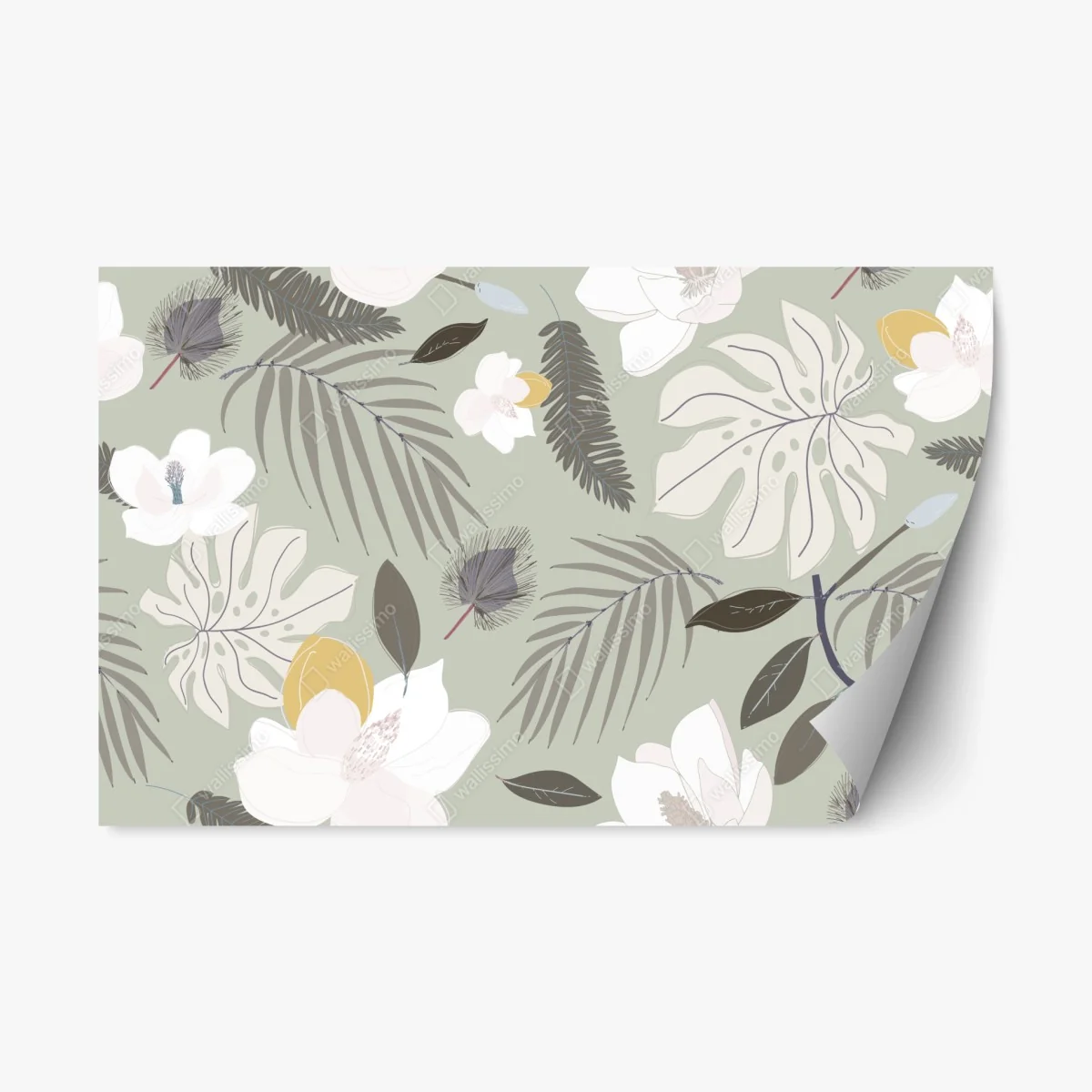 Sticker repositionnable motif botanique tropical pastel – Wallnifity® Sticker repositionnable motif botanique tropical pastel – Wallnifity®