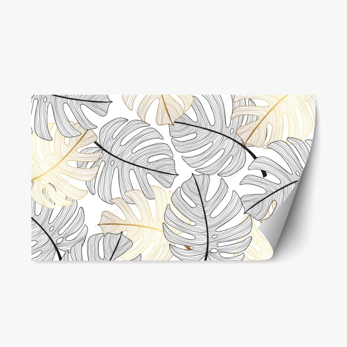 Sticker repositionnable motif feuilles de monstera noir et doré – Wallnifity® Sticker repositionnable motif feuilles de monstera noir et doré – Wallnifity®