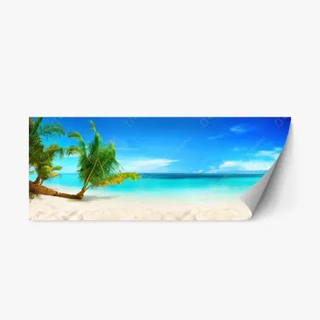 Sticker repositionnable escapade paradisiaque aux eaux turquoise, Maldives – Wallnifity®