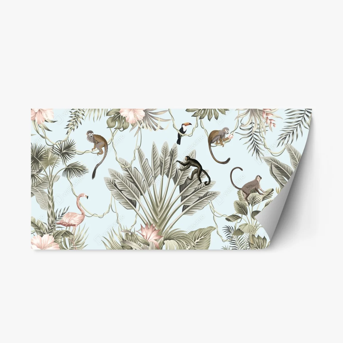 Sticker repositionnable motif de jungle tropicale en tons pastel – Wallnifity® Sticker repositionnable motif de jungle tropicale en tons pastel – Wallnifity®