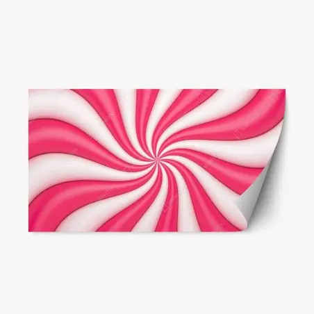 Sticker repositionnable tourbillon rose et blanc aux ondulations douces – Wallnifity®