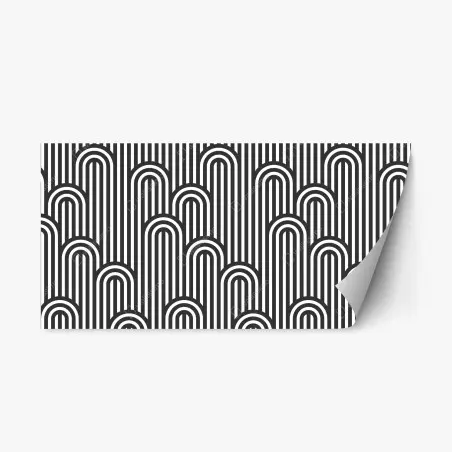 Sticker repositionnable motif d'arches géométriques noir et blanc – Wallnifity®