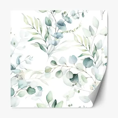 Sticker repositionnable eucalyptus aquarelle élégant motif botanique apaisant – Wallnifity®