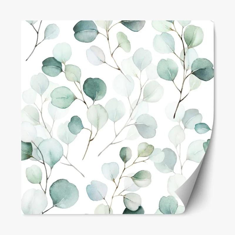 Sticker repositionnable motif eucalyptus aquarelle délicat – Wallnifity®