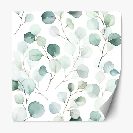 Sticker repositionnable motif eucalyptus aquarelle délicat – Wallnifity®