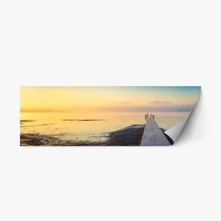 Sticker repositionnable jetée vers l'horizon brumeux – Wallnifity®