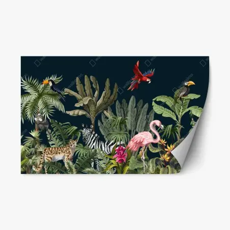Sticker repositionnable oasis tropicale colorée – Wallnifity®