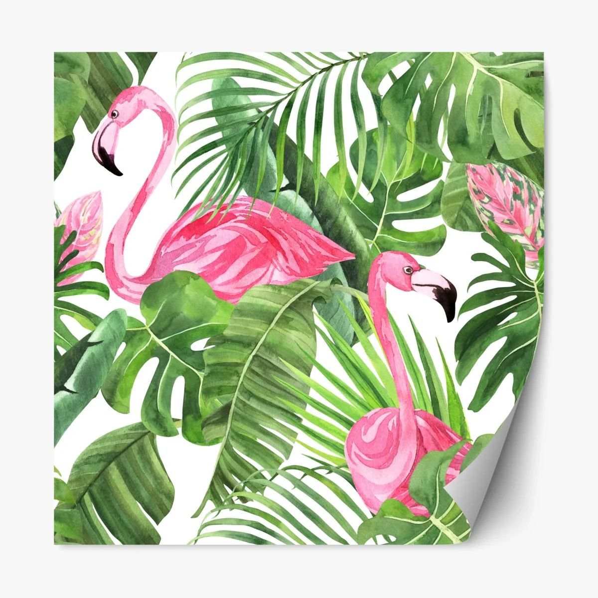 Sticker repositionnable flamants roses et feuillages tropicaux – Wallnifity® Sticker repositionnable flamants roses et feuillages tropicaux – Wallnifity®