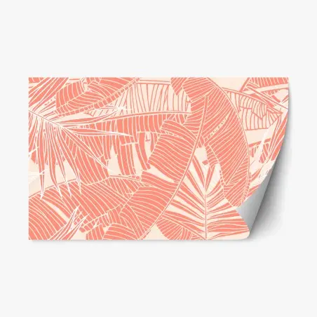 Sticker repositionnable jungle corail stylisée – Wallnifity®