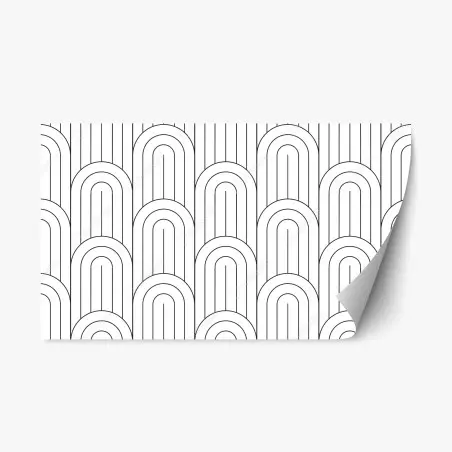 Sticker repositionnable motif d'arcs géométriques noir et blanc – Wallnifity®