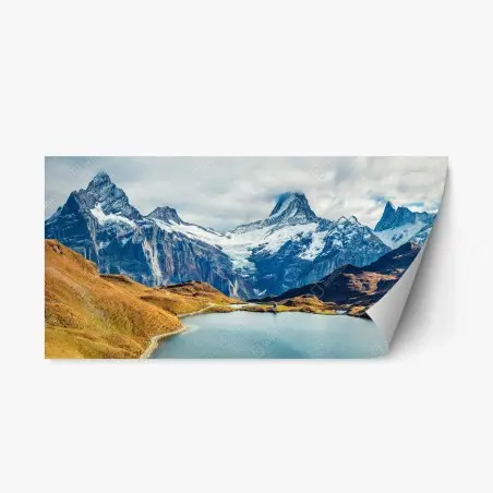 Sticker repositionnable vue matinale sur le lac Bachalpsee à Grindelwald – Wallnifity®