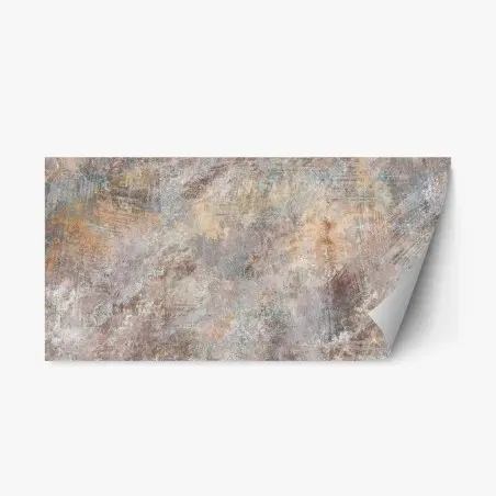 Sticker repositionnable abstraction patinée aux tons terreux et pastels – Wallnifity®