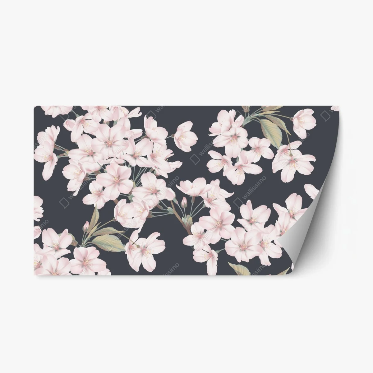 Sticker repositionnable motif de fleurs de cerisier délicates sur fond gris – Wallnifity® Sticker repositionnable motif de fleurs de cerisier délicates sur fond gris – Wallnifity®