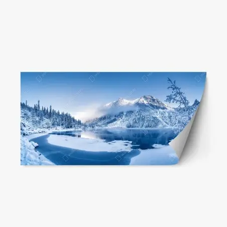 Sticker repositionnable panorama hivernal des Alpes Suisses – Wallnifity®