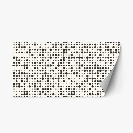 Sticker repositionnable motif à pois graphique noir et crème – Wallnifity®