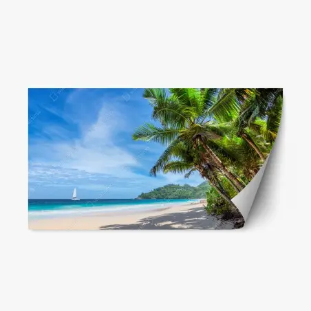 Sticker repositionnable havre tropical au bord de la mer – Wallnifity®