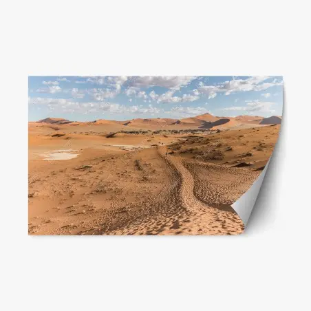Sticker repositionnable horizon de dunes dorées et ciel ouvert – Wallnifity®