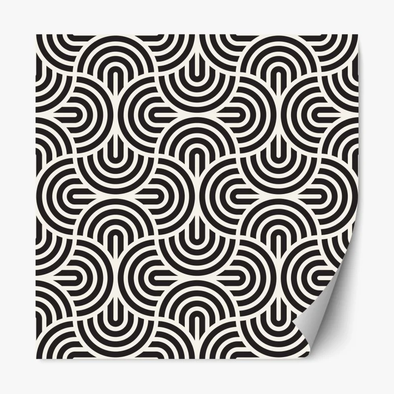 Sticker repositionnable motif géométrique optique noir et blanc – Wallnifity®