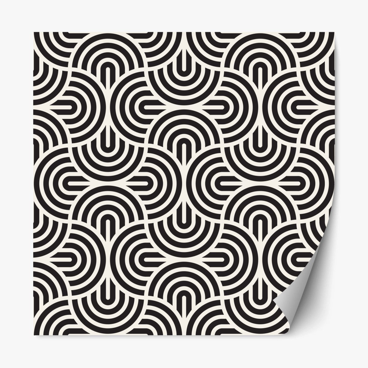 Sticker repositionnable motif géométrique optique noir et blanc – Wallnifity®