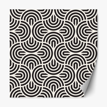 Sticker repositionnable motif géométrique optique noir et blanc – Wallnifity®