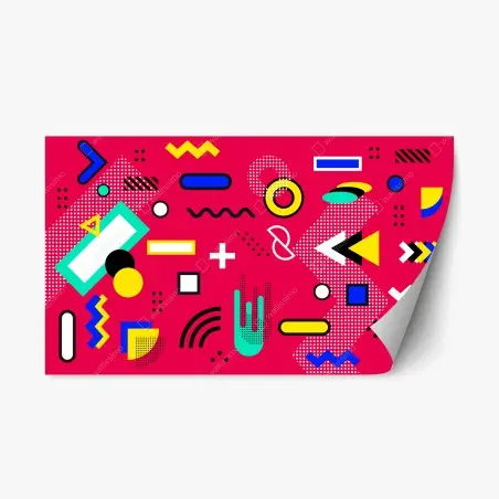 Sticker repositionnable motif géométrique rétro coloré – Wallnifity®