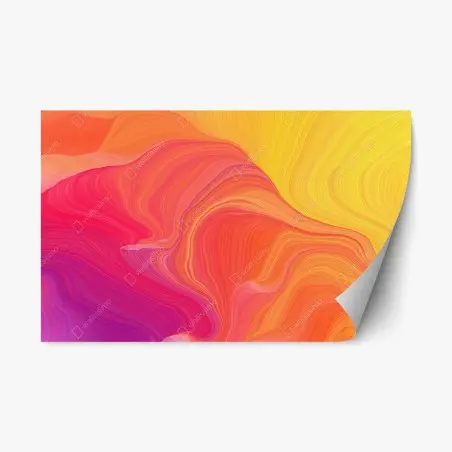 Sticker repositionnable vagues colorées en dégradé solaire – Wallnifity®