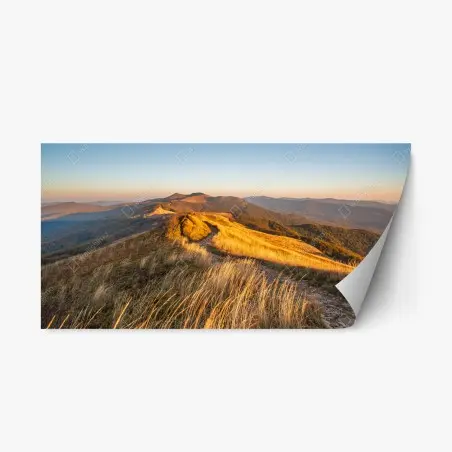 Sticker repositionnable crête dorée au coucher du soleil – Wallnifity®