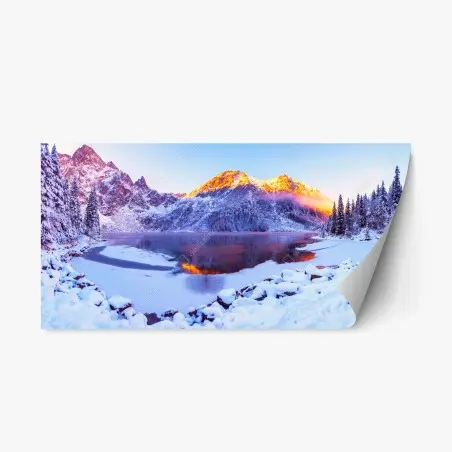 Sticker repositionnable paysage alpin au lever du soleil dans les Alpes italiennes – Wallnifity®