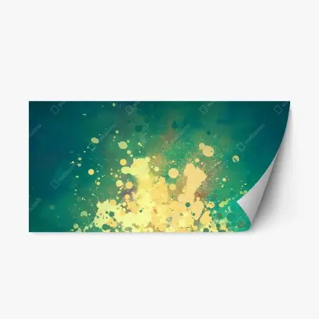 Sticker repositionnable explosion de peinture turquoise et jaune – Wallnifity®
