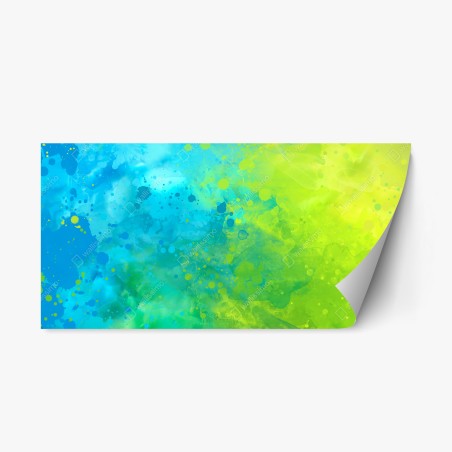 Sticker repositionnable fusion bleue et verte abstraite – Wallnifity®