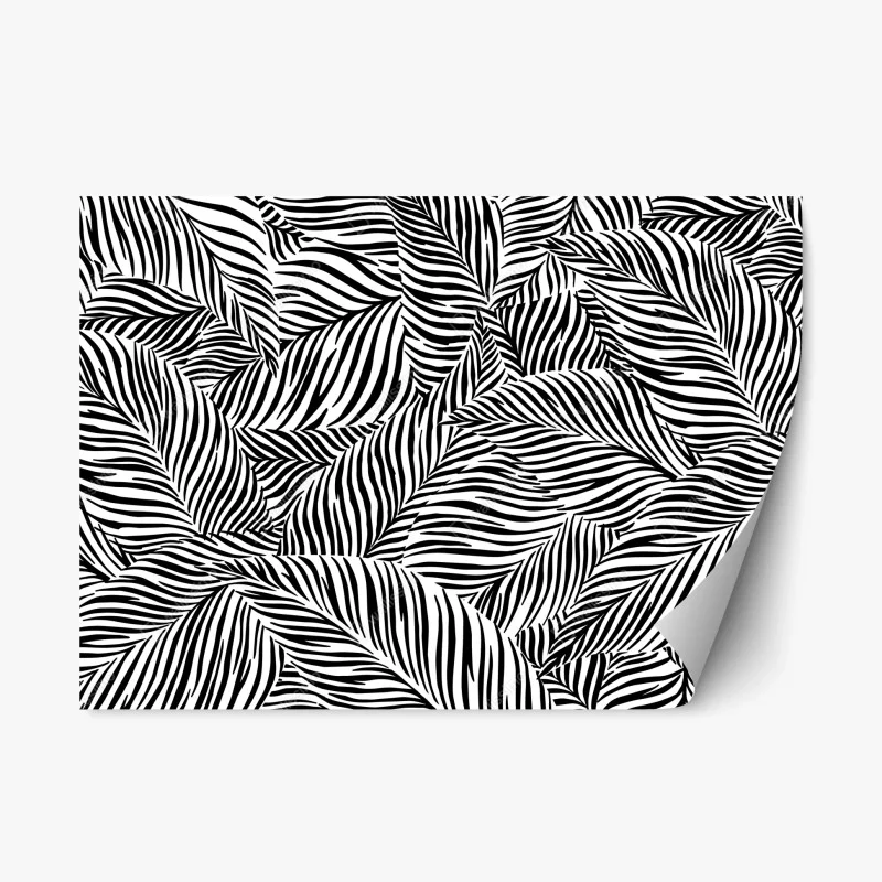 Sticker repositionnable feuillage graphique noir et blanc – Wallnifity® Sticker repositionnable feuillage graphique noir et blanc – Wallnifity®