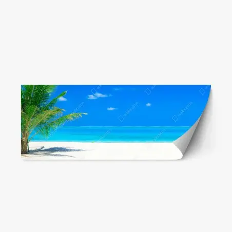 Sticker repositionnable plage paradisiaque des Maldives au sable blanc – Wallnifity®