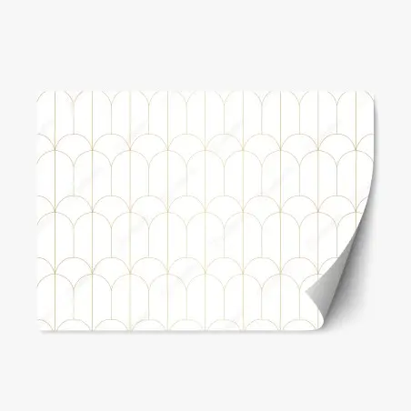Sticker repositionnable motif art déco doré et minimaliste – Wallnifity®