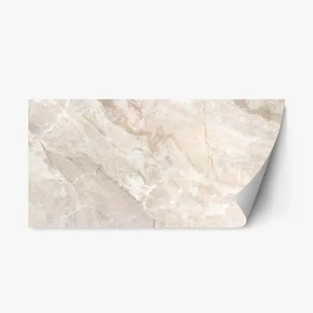 Sticker repositionnable marbre crème élégant pour décoration murale – Wallnifity®