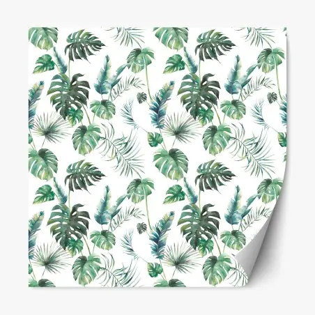 Sticker repositionnable motif feuilles tropicales en aquarelle – Wallnifity®